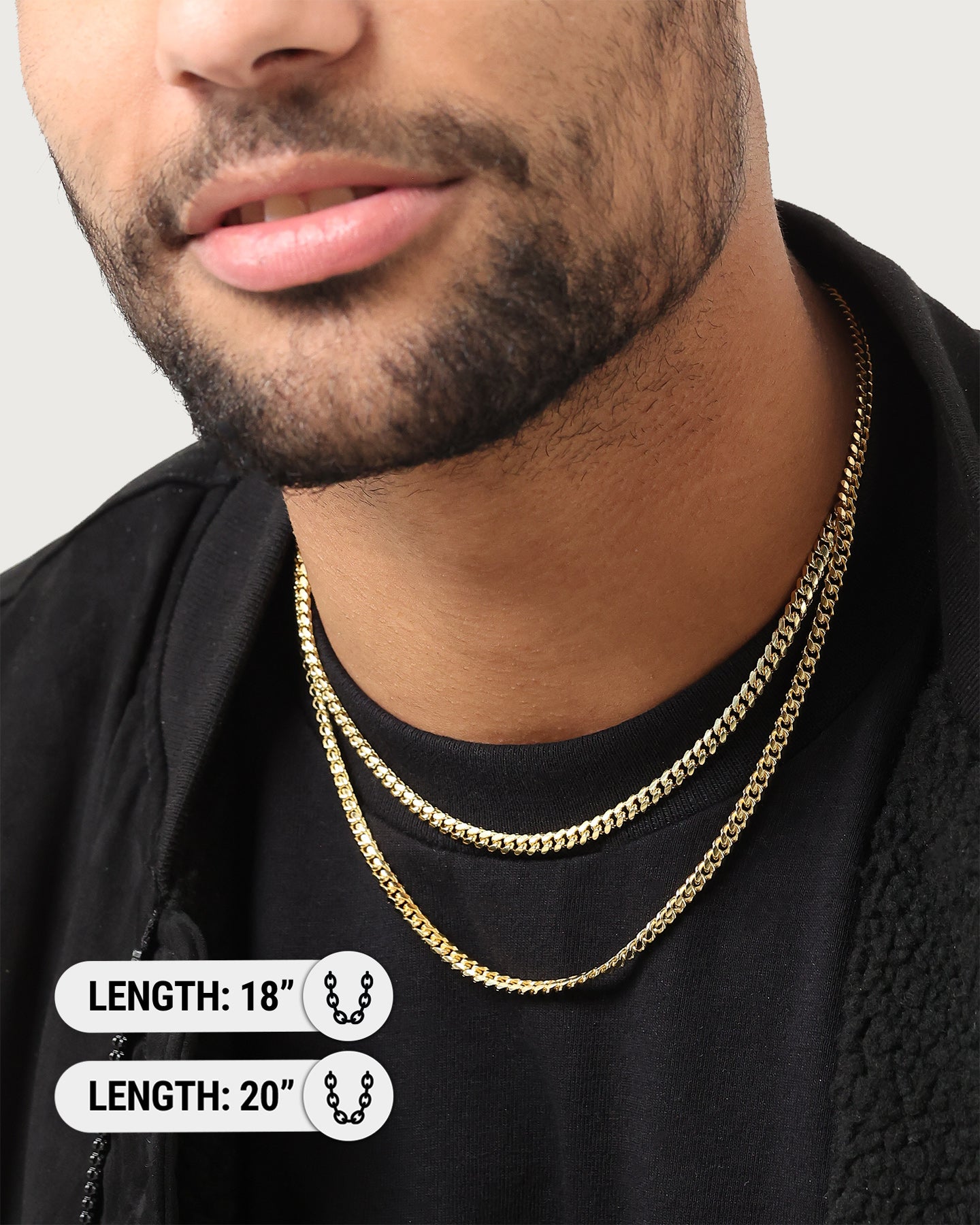 House Of Auric 5mm Cuban Chain Set 18K Gold Vermeil、mySite、zt4zffjzw