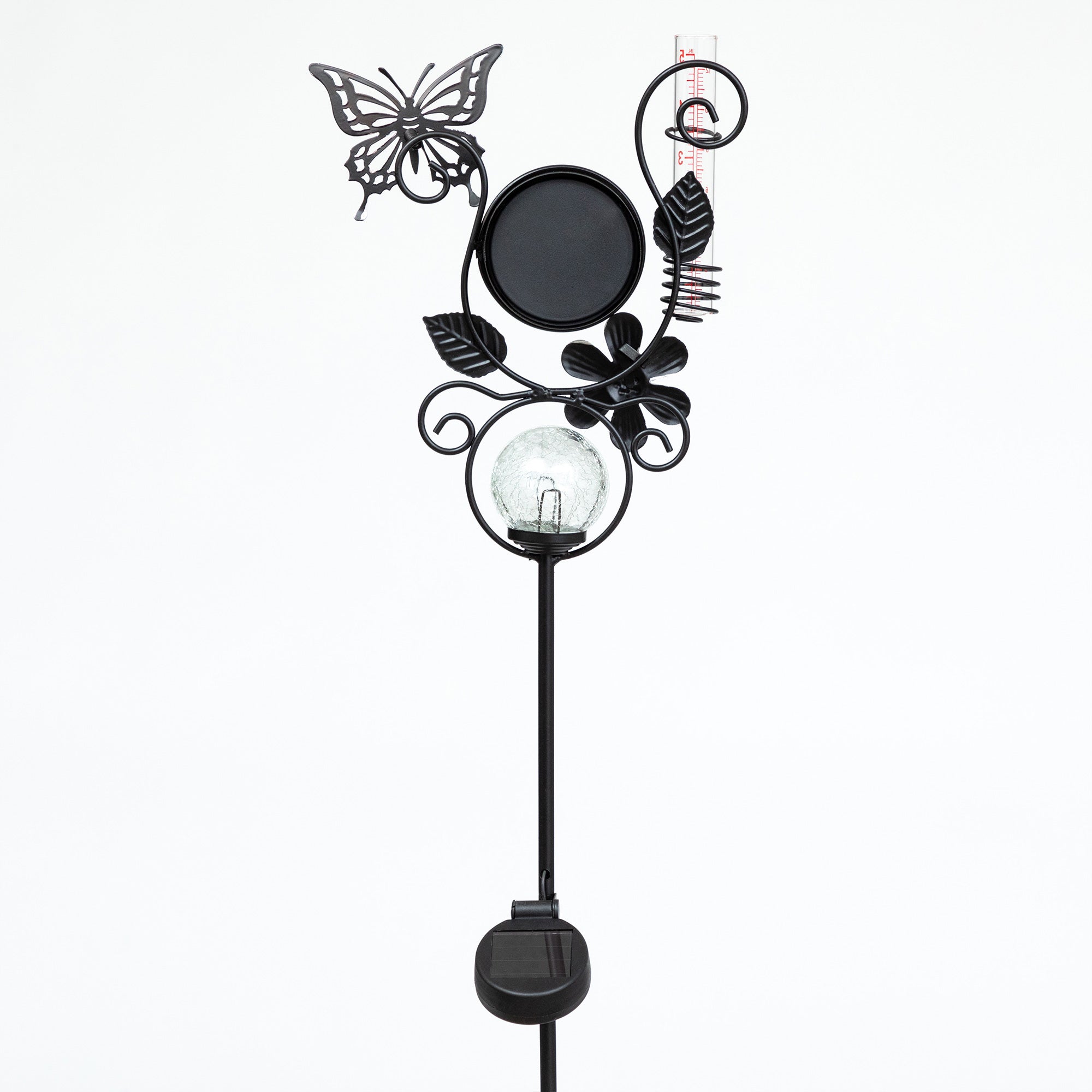 Harmony Rain Gauge Solar Thermometer Garden Stake、mySite、camillekostekn