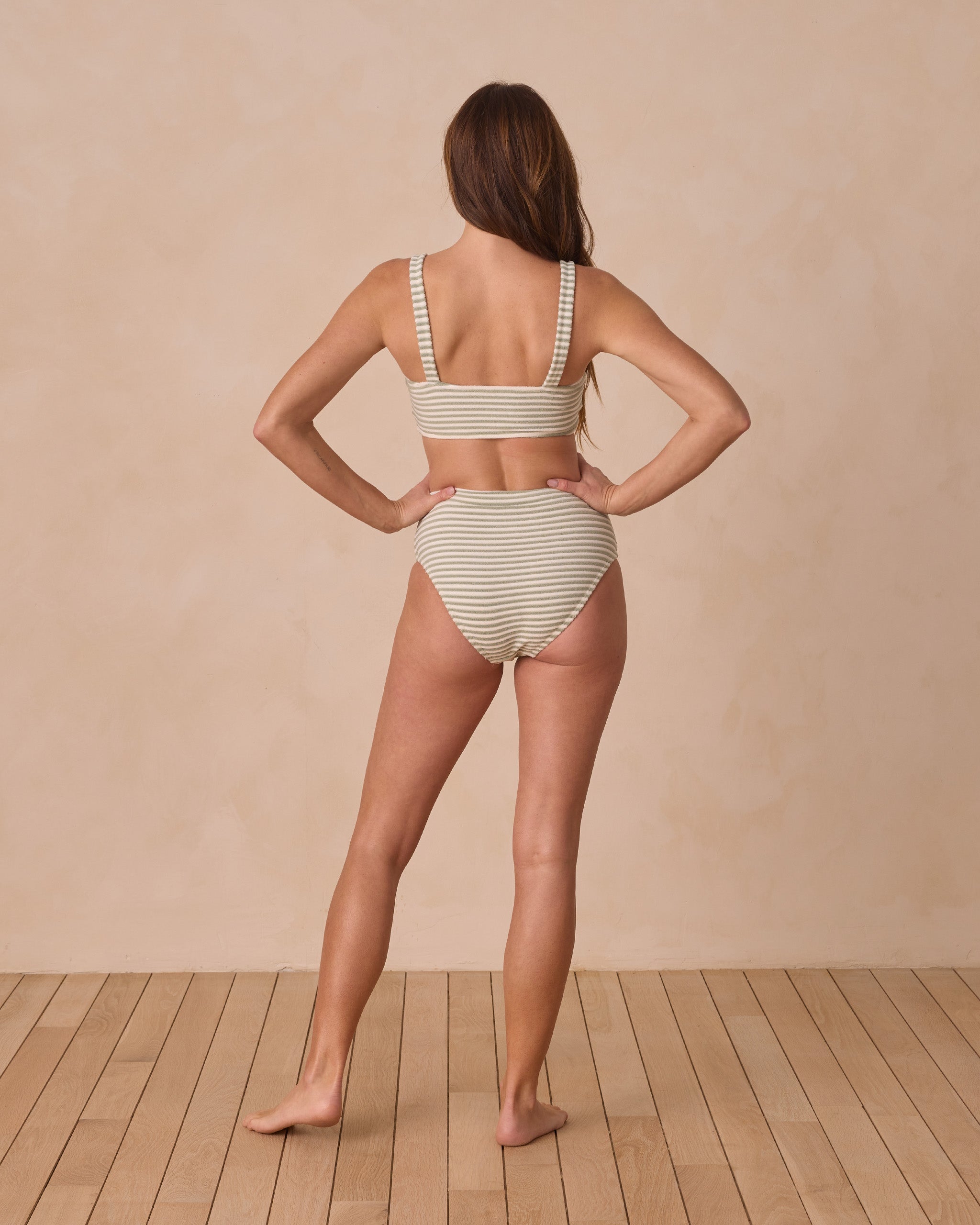  Banded High Cut Bikini Bottom | Sage Stripe、mySite、layawaytickets