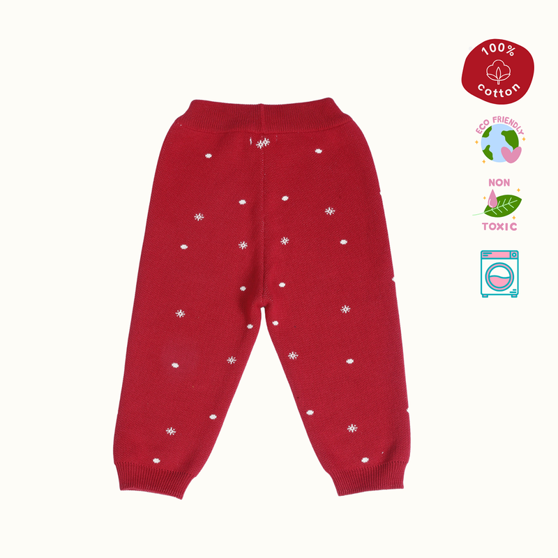 Cotton Sweater, Lower & Cap Set | Secret Santa Printed | Navy Blue & Red | Set of 3、mySite、camillekostekn