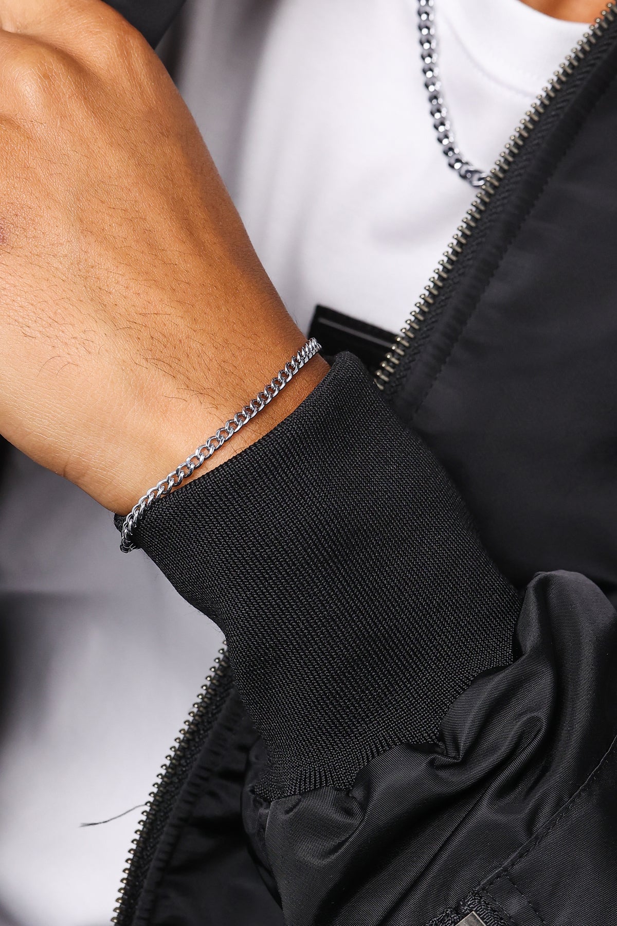 Saint Morta 3mm Cuban Bracelet White Gold、mySite、zt4zffjzw