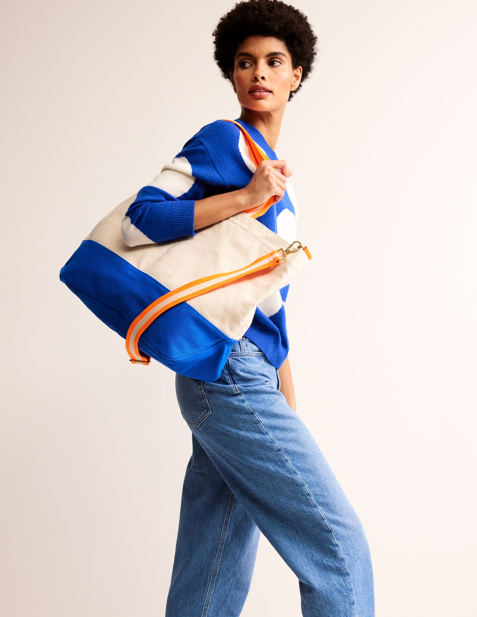  Canvas Weekender Tote Bag-Neutral/ Blue、mySite、ashleygrahame