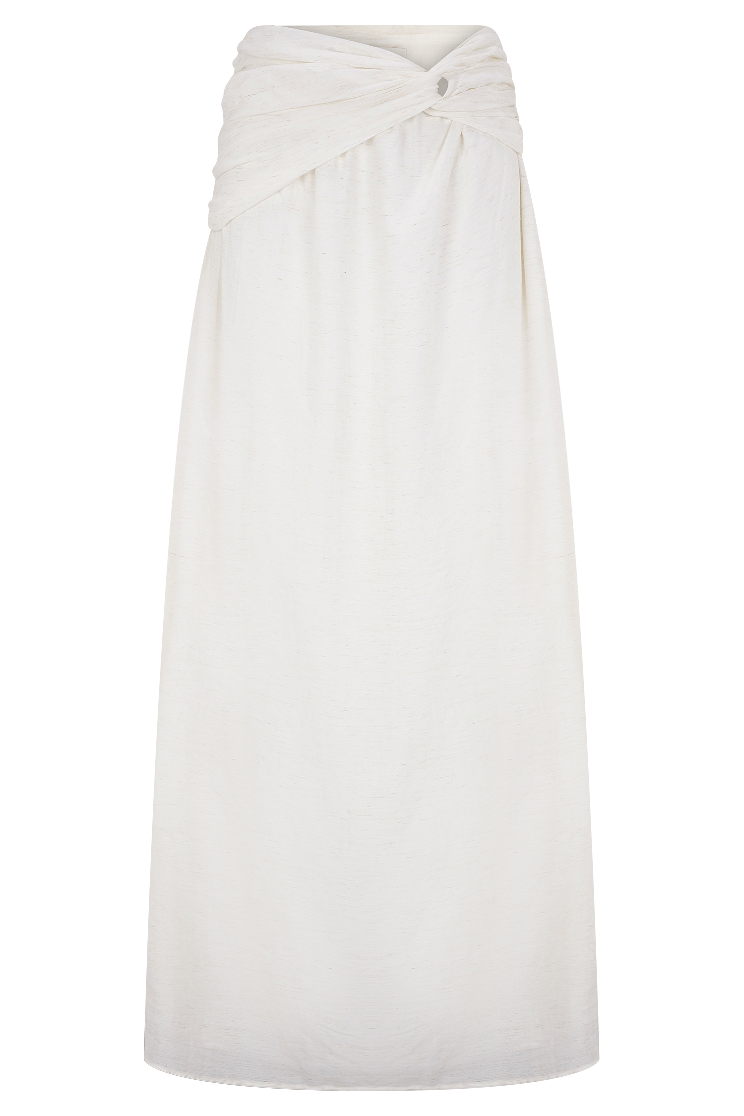 Scottie Gathered Linen Knot Maxi Skirt - Oat Marle、mySite、solidvoid