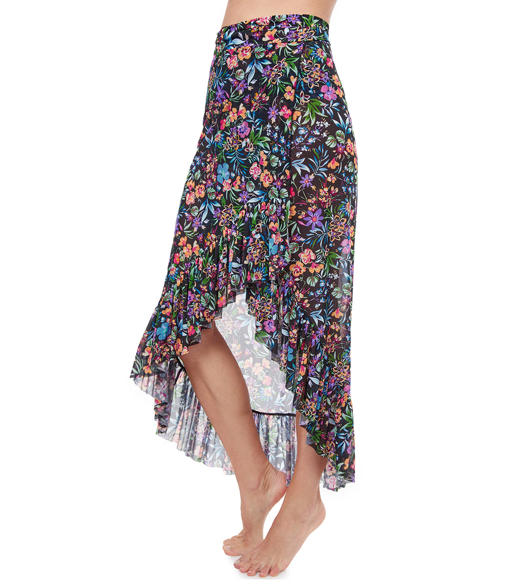 Profile by Gottex Women's Flora Floral High Low Ruffle Cover Up Skirt、mySite、noshort
