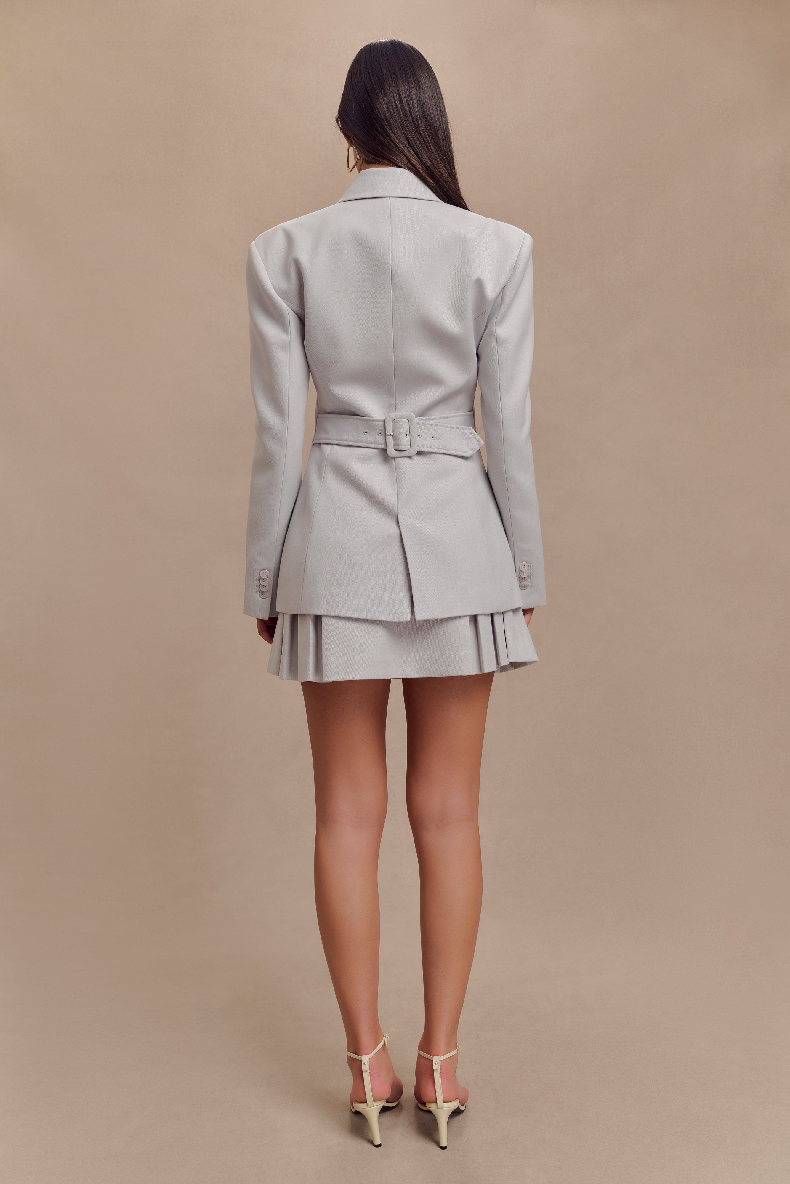 Bellamy Cinched Blazer - Grey、mySite、solidvoid