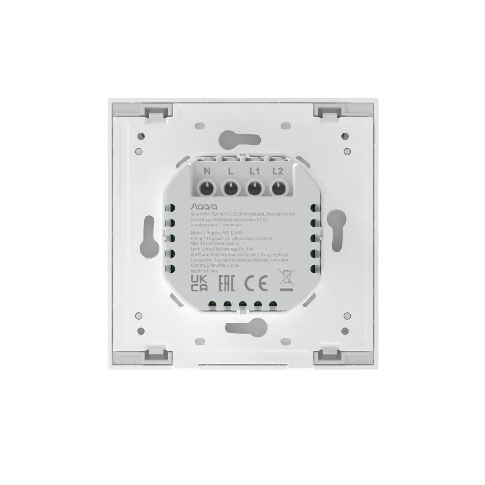 Aqara Interruptor Inteligente Com Neutro 2 Canais Zigbee em Branco - Aqara H1、mySite、fannypackpong