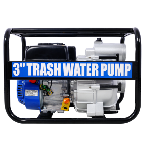 Semi Trash Pump 3 inch, 209cc 7HP 4 stroke OHV ENGINE, Gas Powered Semi Trash Water Pump 50 ft Discharge Hose, 12 ft Suction Hose with Complete Fittings,EPA compliant、、eastwooduniform
