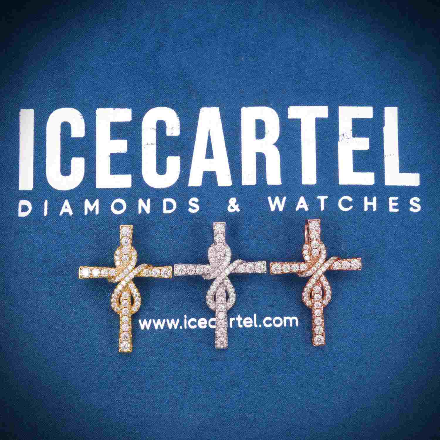 Moissanite Mini Infinity Cross Pendant 14K Gold、mySite、hinf8tx79