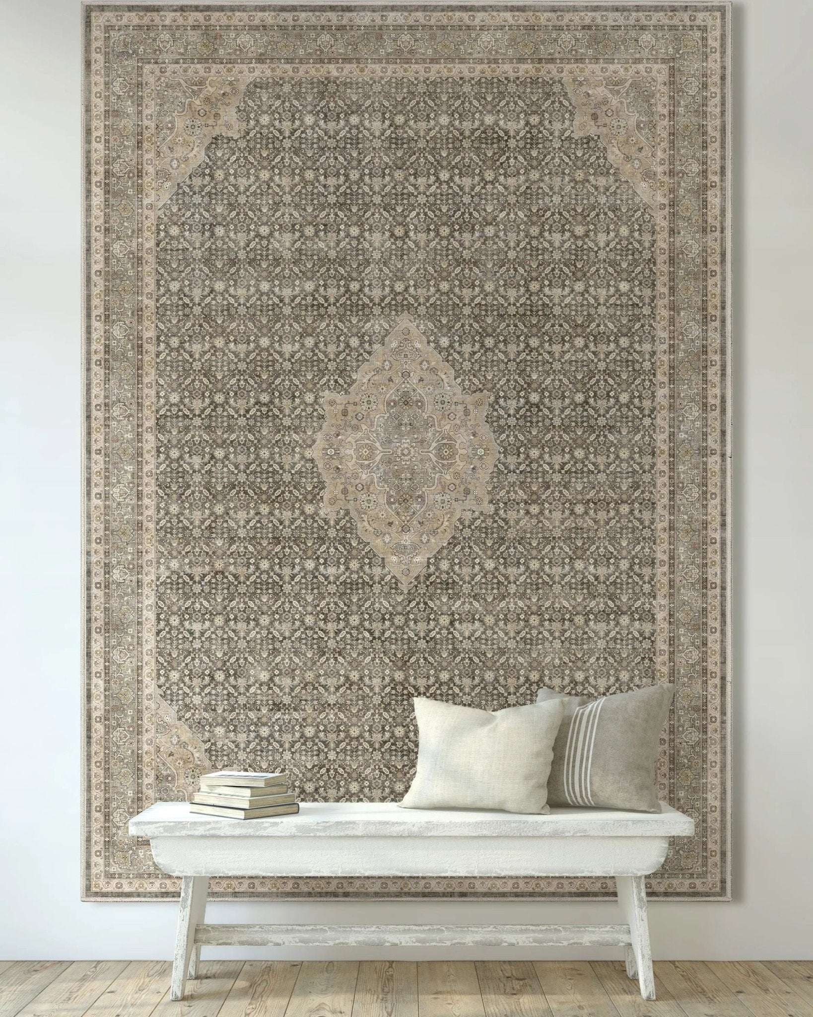 Asha 2-in-1 Lilith Vintage Oriental Kilim Rug + Rug Pad Included、mySite、gigharbornorthrealestate