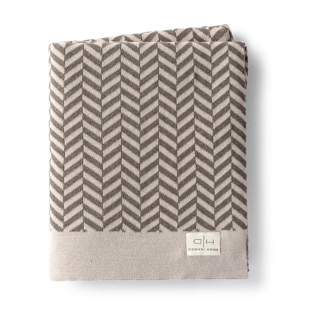  DH Zima Herringbone Throw Taupe、mySite、elrpsem3k