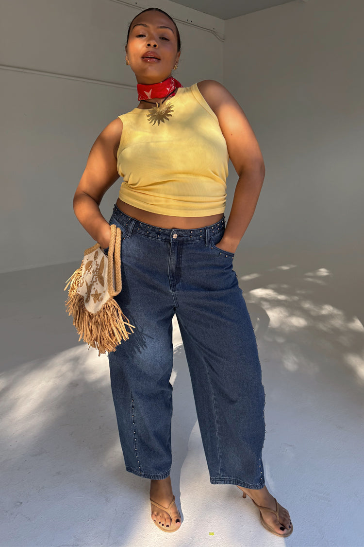 Blue Studded Barrel Jeans、mySite、solidvoid