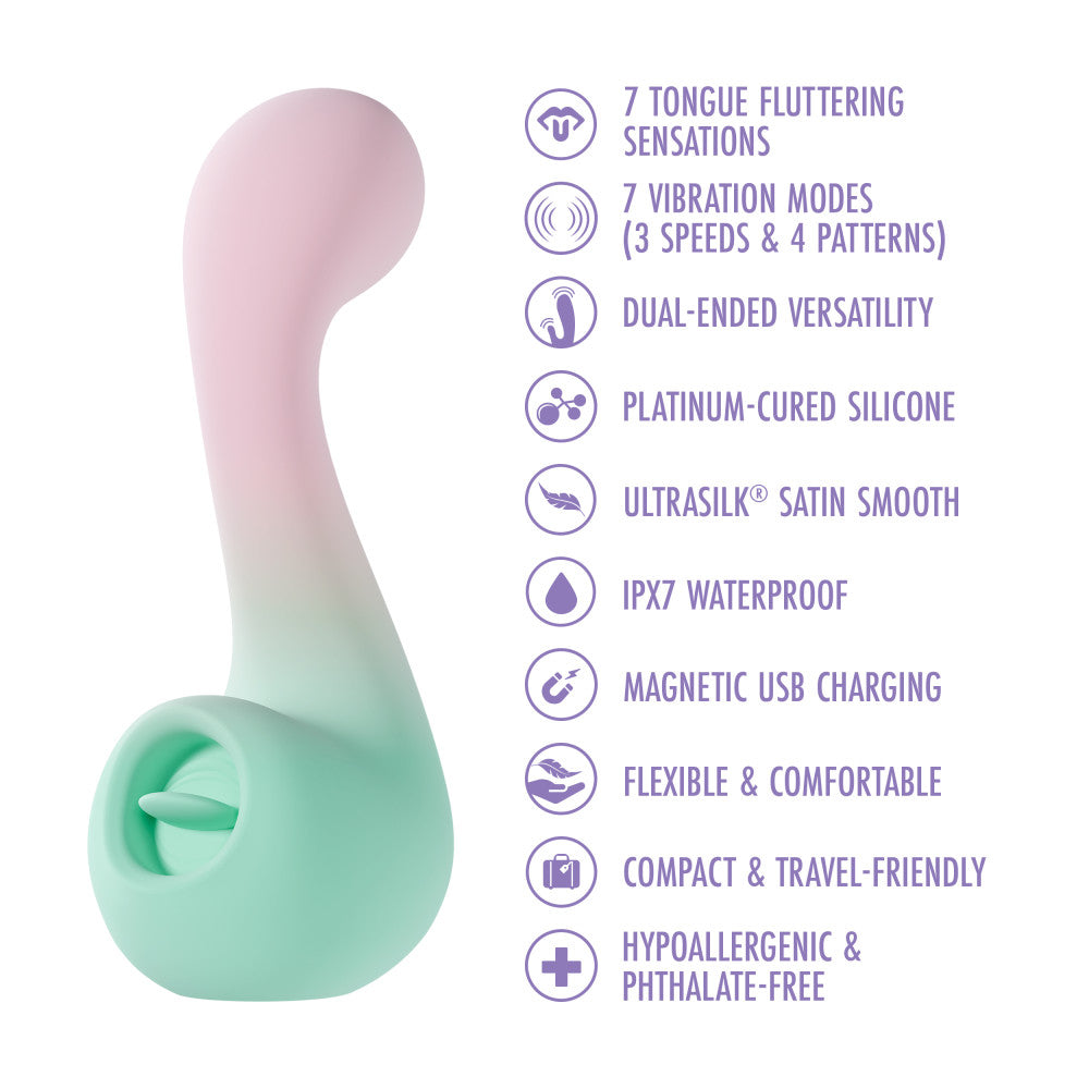 Play With Me | Melody Silicone Dual Vibrator With G-Spot Precision & Tongue-Fluttering Clitoral Stimulation - Pink、mySite、bottomscart
