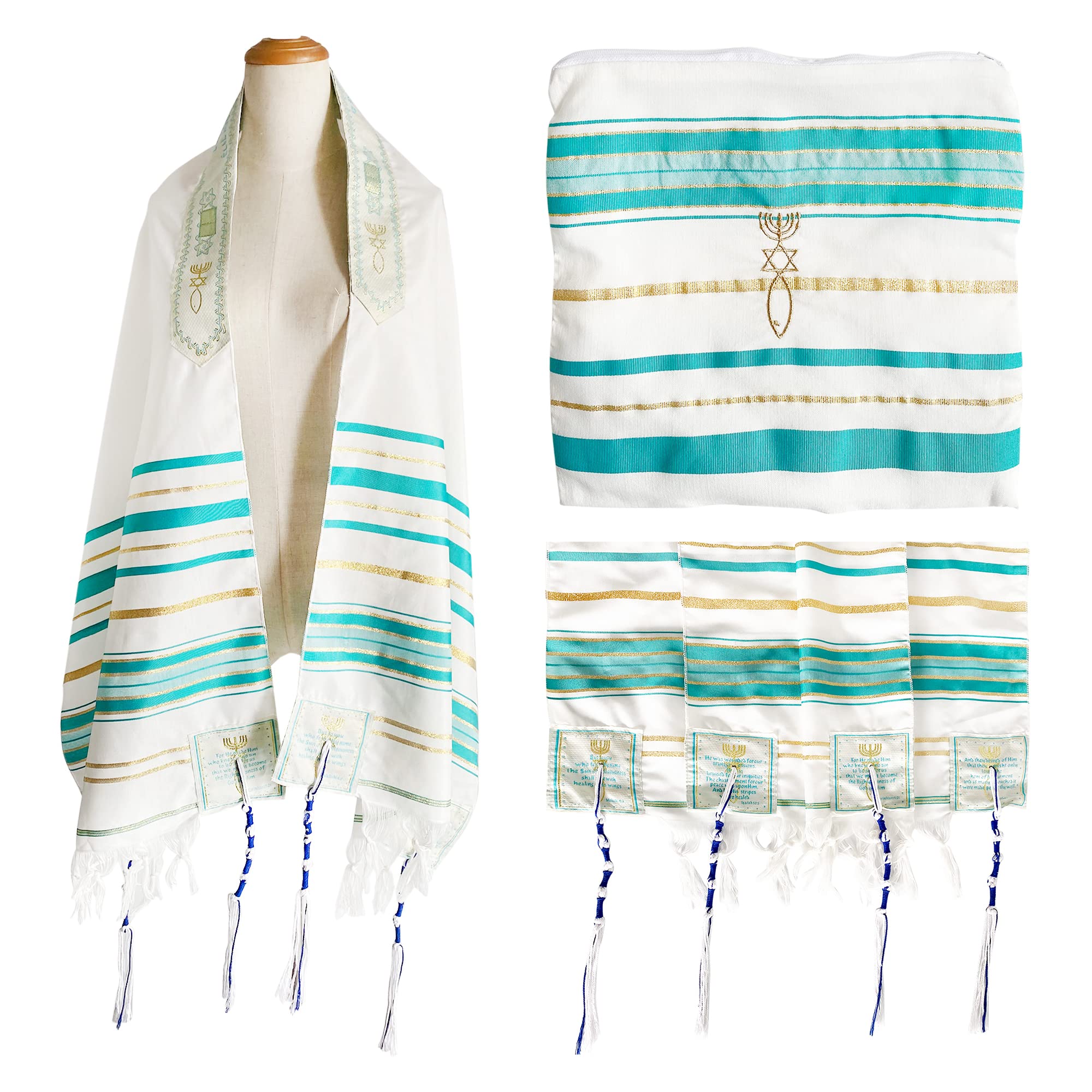  HolyLandMarket Mens Messianic Shawl/Tallit - The Messiah Tallit、mySite、elrpsem3k