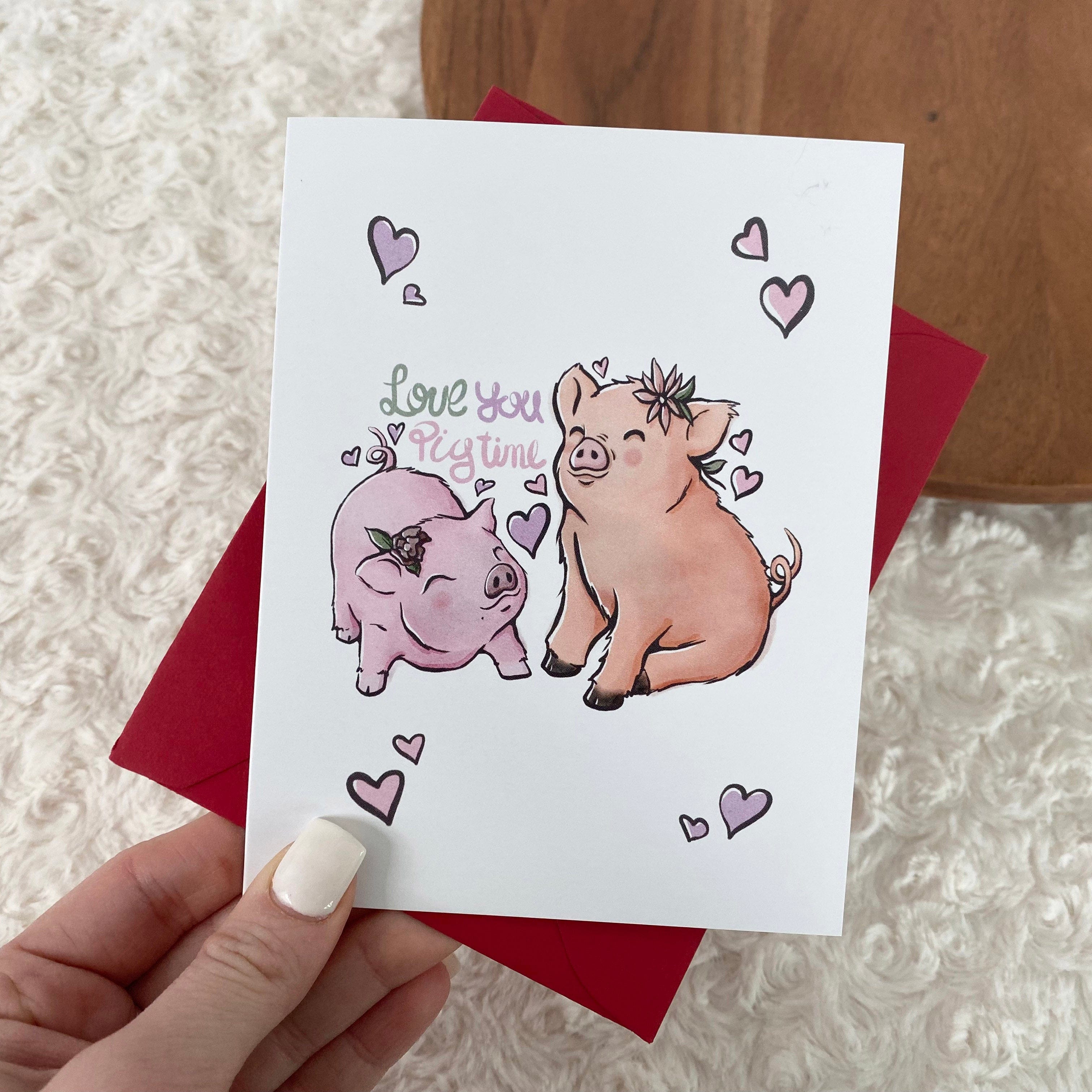  Love You Pig Time Greeting Card、mySite、elrpsem3k