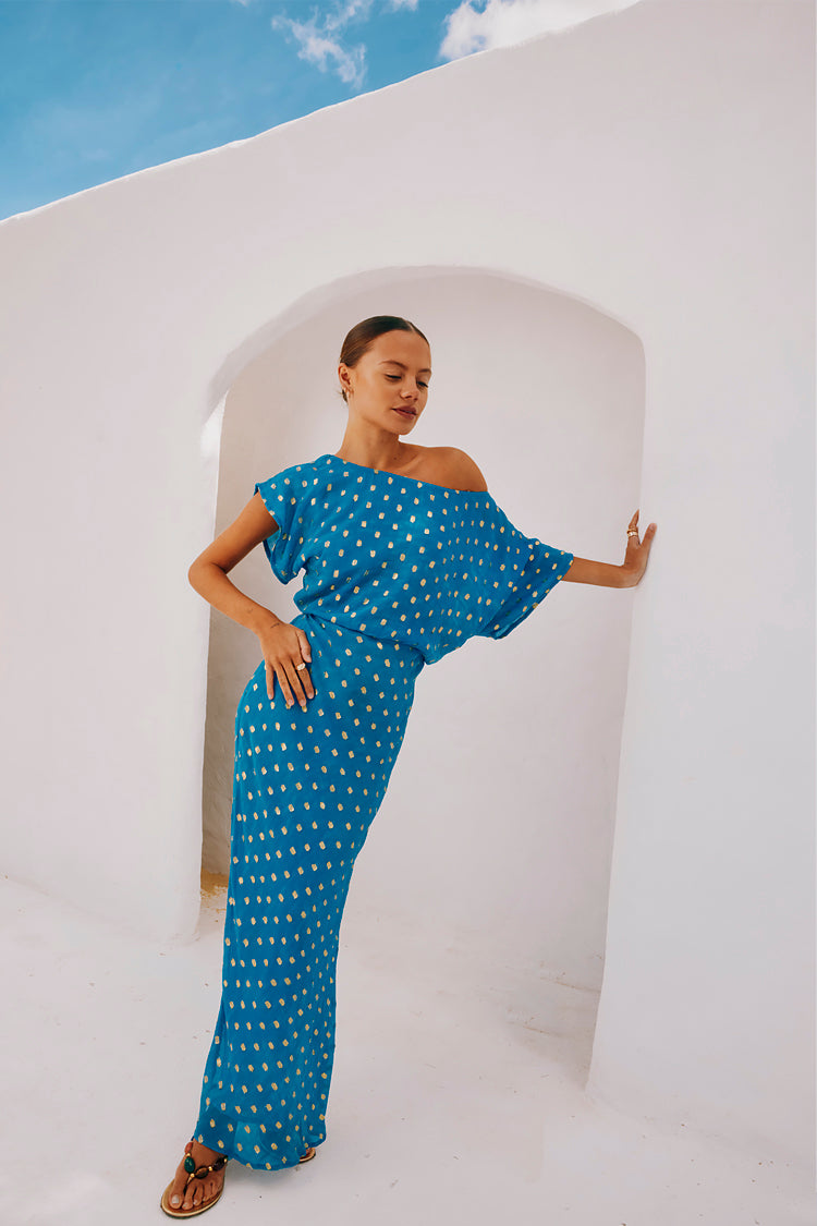 Blue Jacquard Tilly Dress Petite、mySite、solidvoid