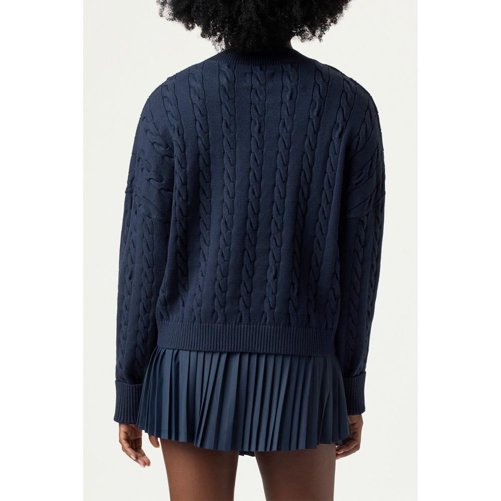 Fila Women's Casa Baseline Chunky V-Neck Sweater - Fila Navy、mySite、neckold