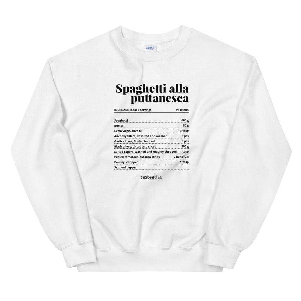 Spaghetti Alla Puttanesca Recipe Unisex Sweatshirt、mySite、camillekostekn