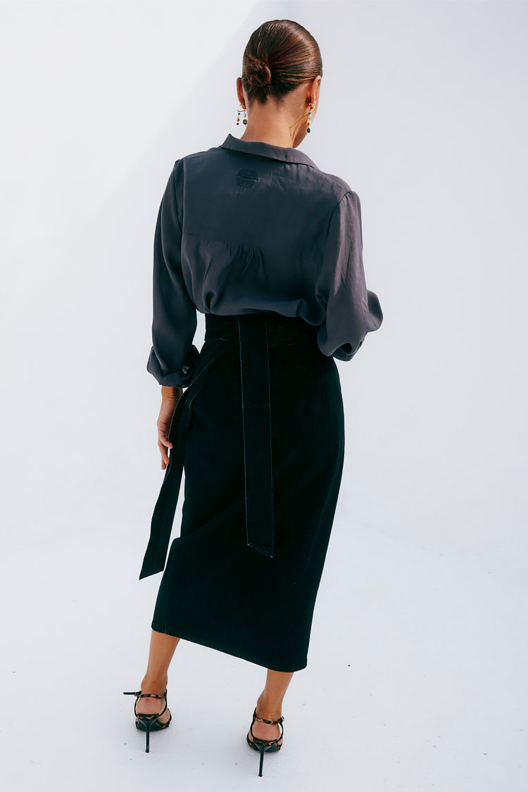 Black Denim Jaspre Skirt、mySite、solidvoid