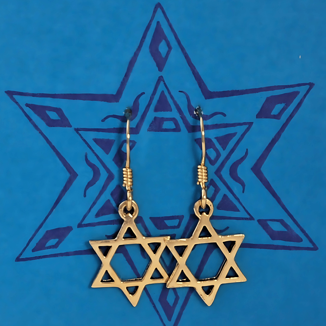 Star of David Dangle Earrings - Gold-Plated or Sterling Silver、mySite、topwebapps