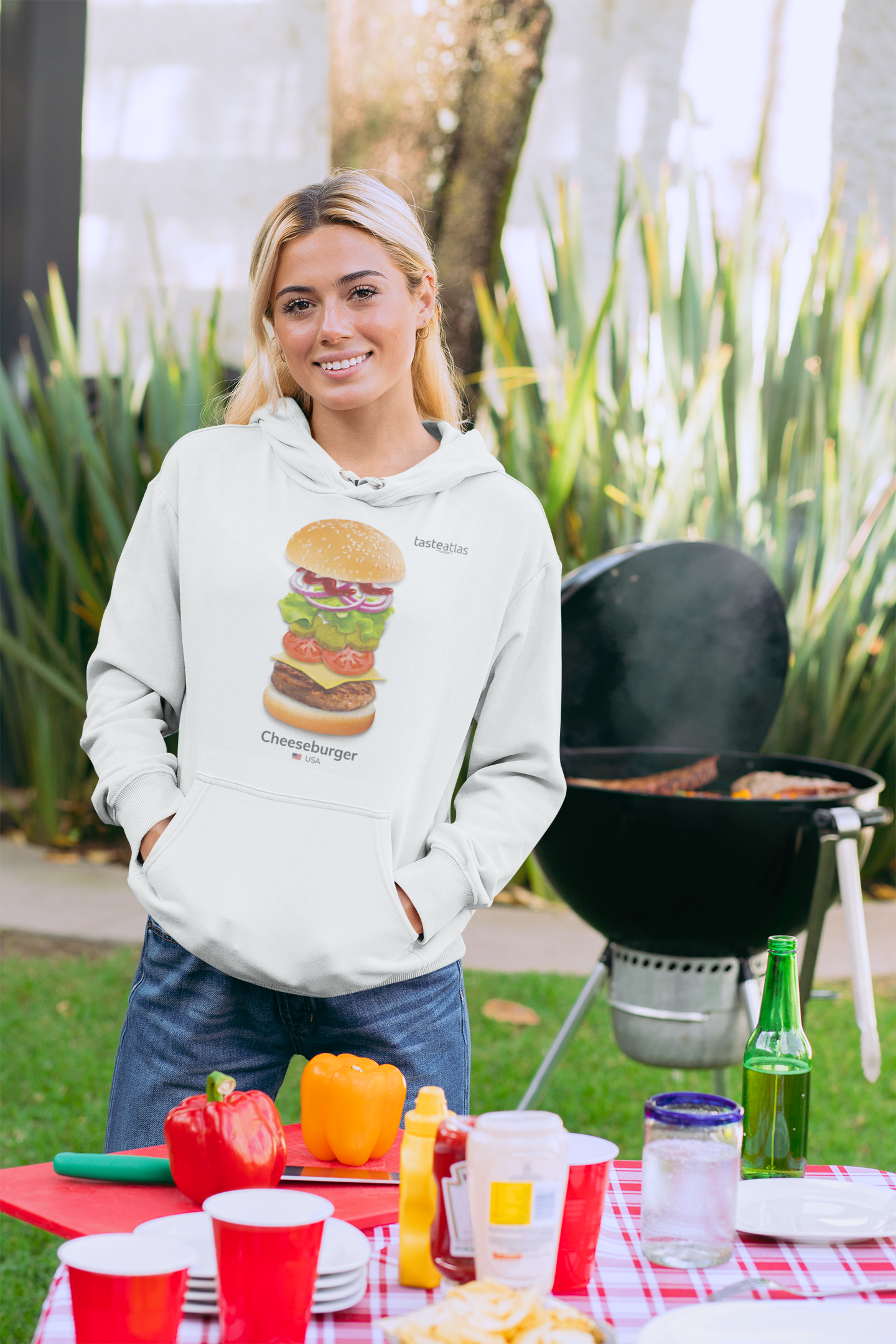 Cheeseburger Unisex Hoodie、mySite、camillekostekn