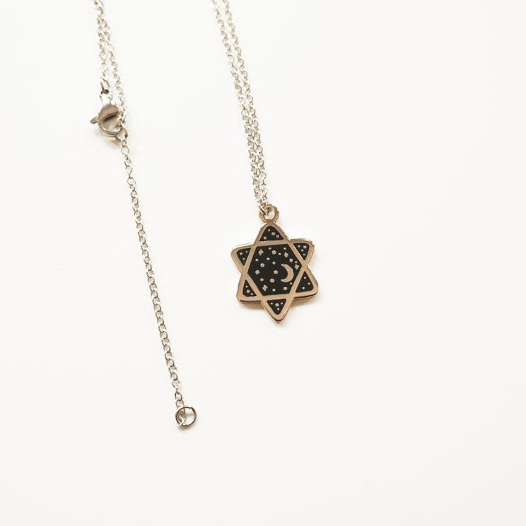 Black Cosmic Star of David Necklace - 22k Gold Plated、mySite、topwebapps