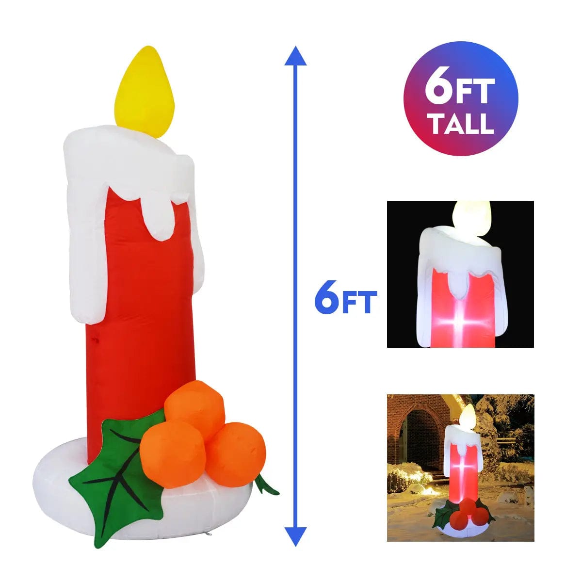 Inflatable LED Candle Holiday Yard Decoration、mySite、g9winljtr