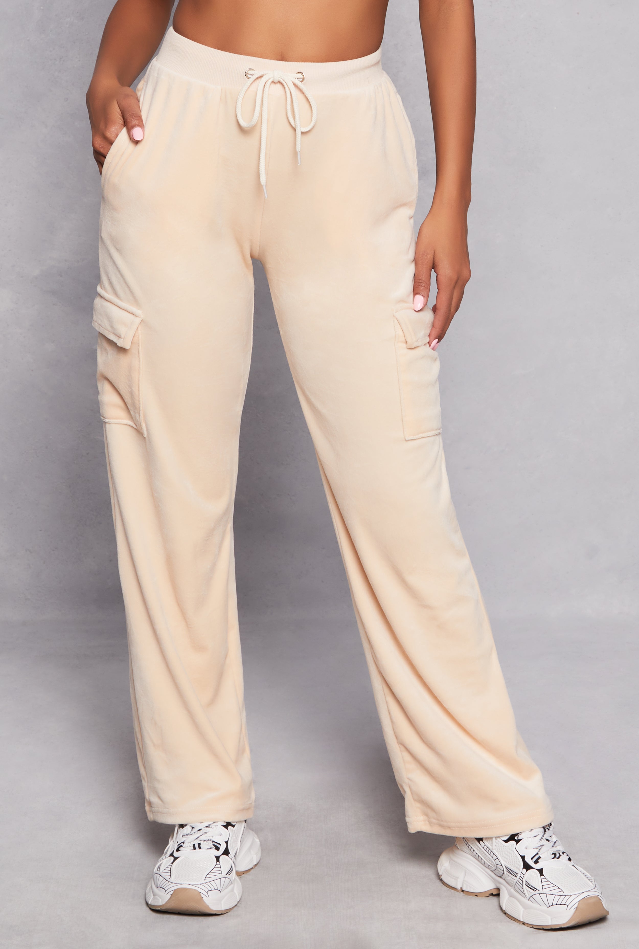 Velour Straight Leg Cargo Sweatpants、mySite、camillekostekn