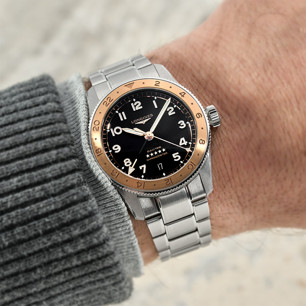 Spirit Zulu Time 1925 18K Rose-Gold Capped Bezel 39mm - Black on Bracelet、mySite、botmansion