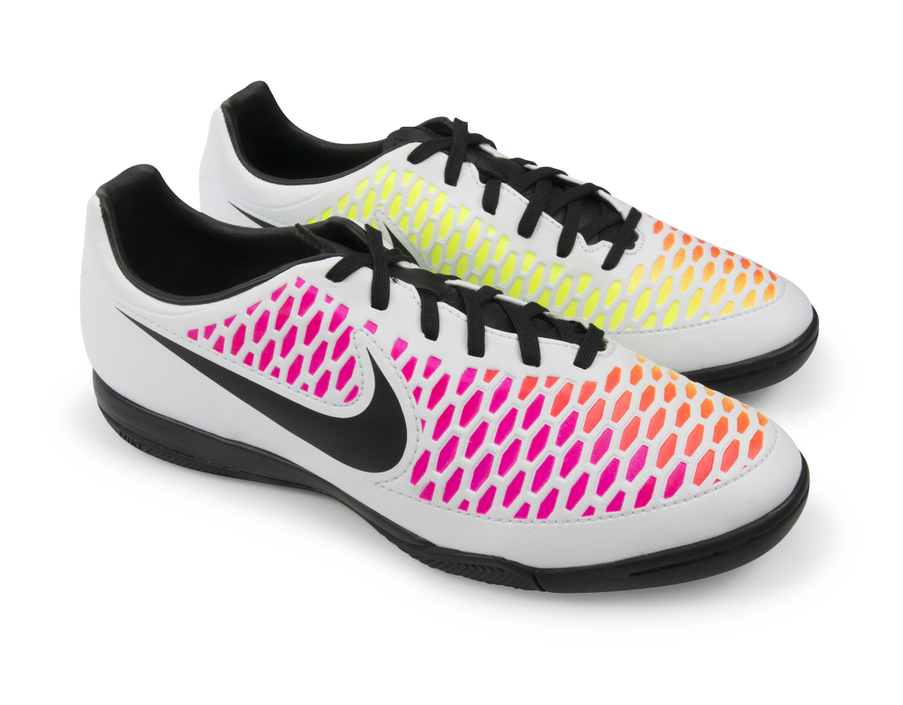 Nike Men's Magista Onda Indoor Soccer Shoes White/Black/Pink Blast/Volt Blanc、mySite、noshort