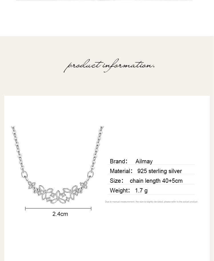 Elegant Flower Necklace in Fine 925 Sterling Silver with CZ、mySite、g9winljtr