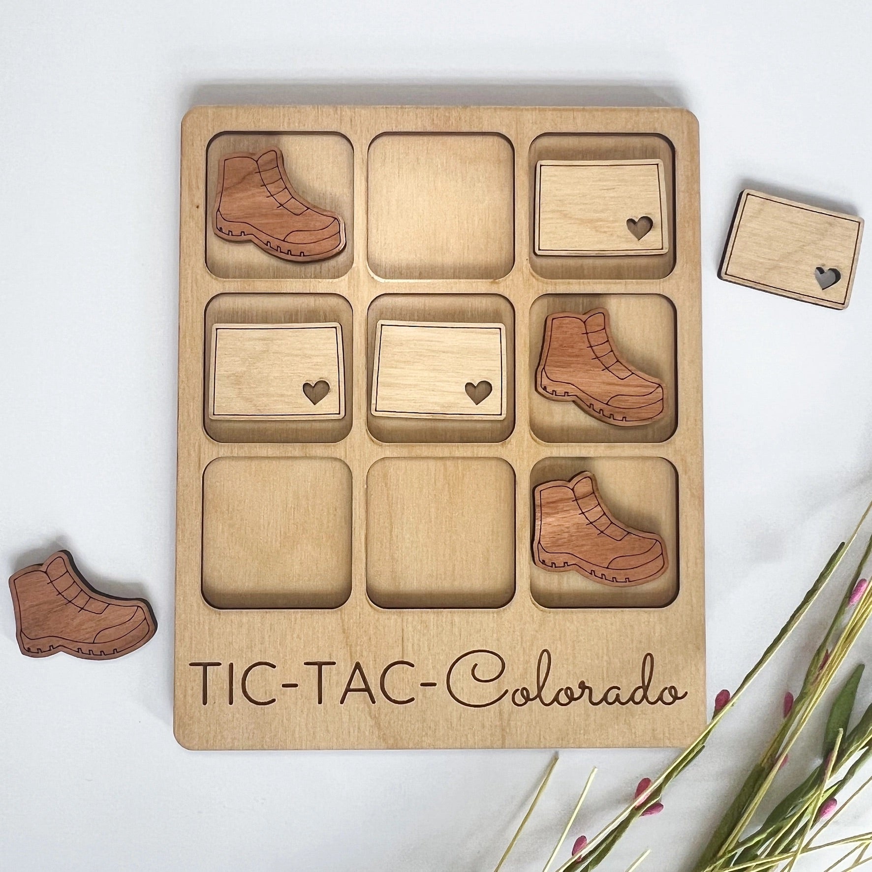 Colorado State Gift - Tic-Tac-Toe Co Game - Customizable、mySite、g9winljtr