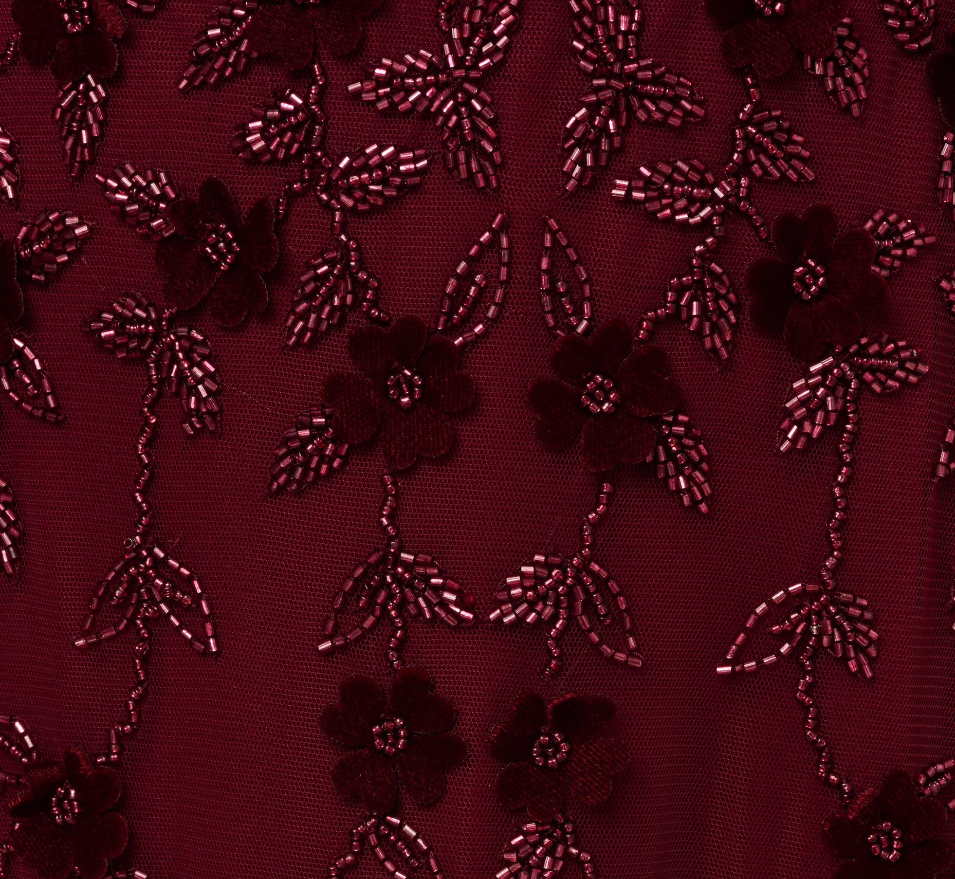 Velvet Floral Beaded Gown With Sheer Tank Straps In Mahogany、mySite、solidvoid