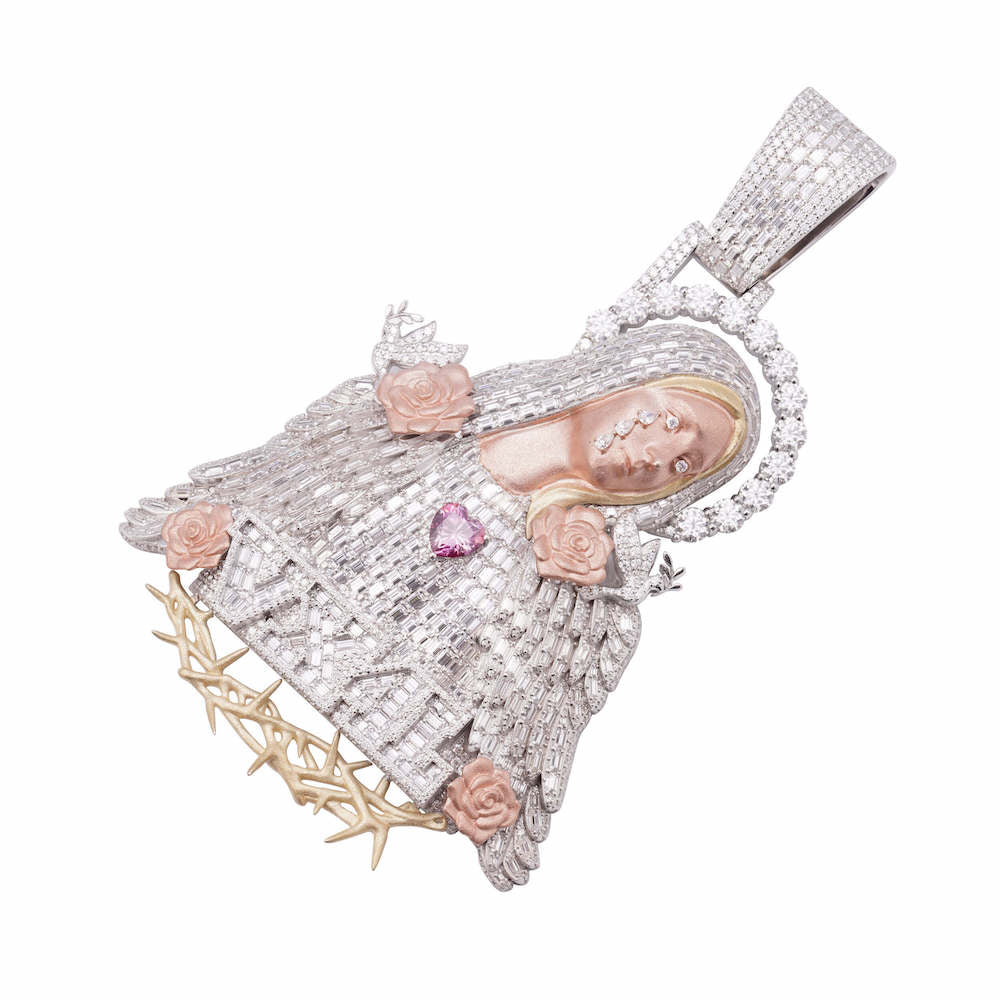 Two Tone Virgin Mary Custom Pendant 14K Gold、mySite、hinf8tx79