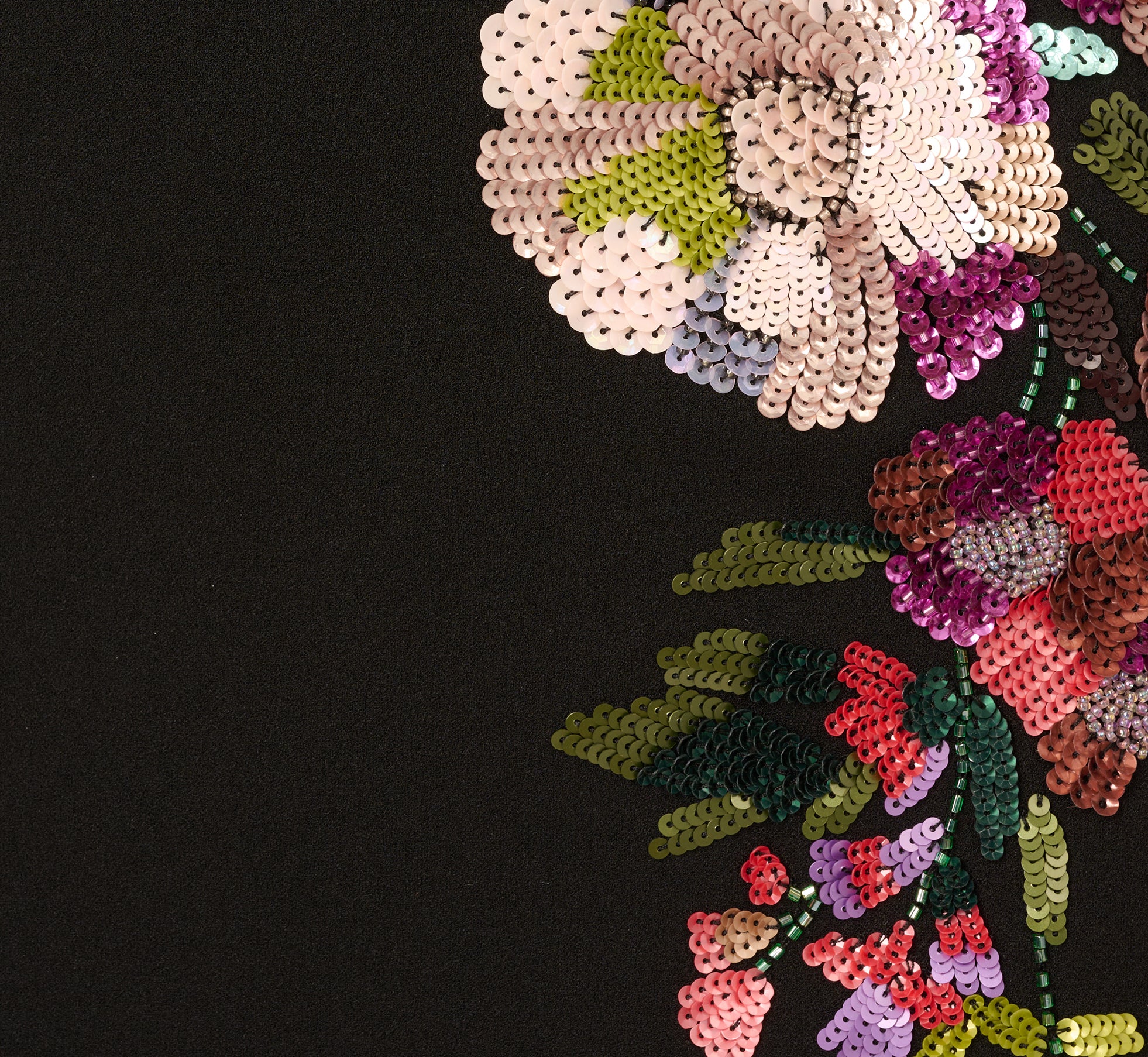 Sleeveless Sequin Flower Sheath Midi Dress In Black、mySite、solidvoid