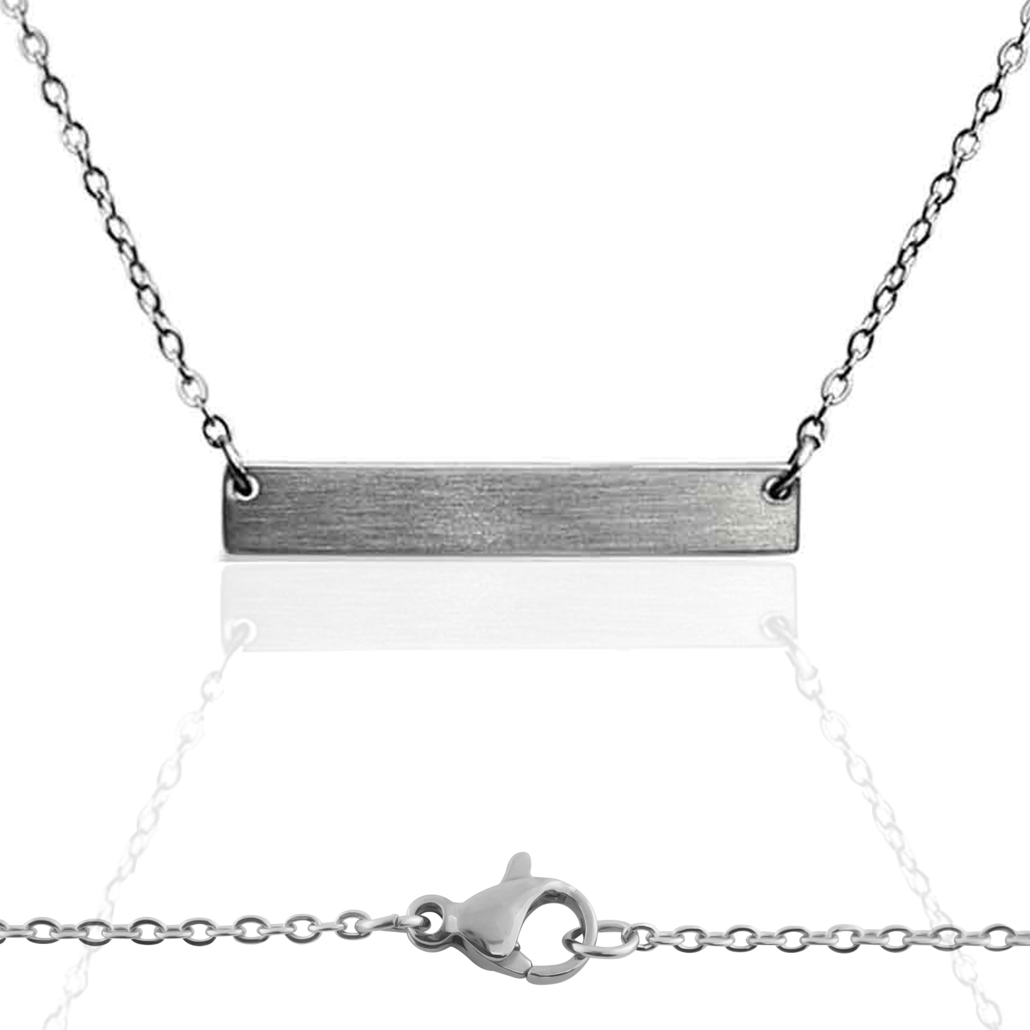 10 Pack - Blank Brushed Bar Stainless Steel Necklace / SBB0018、mySite、dreamappss