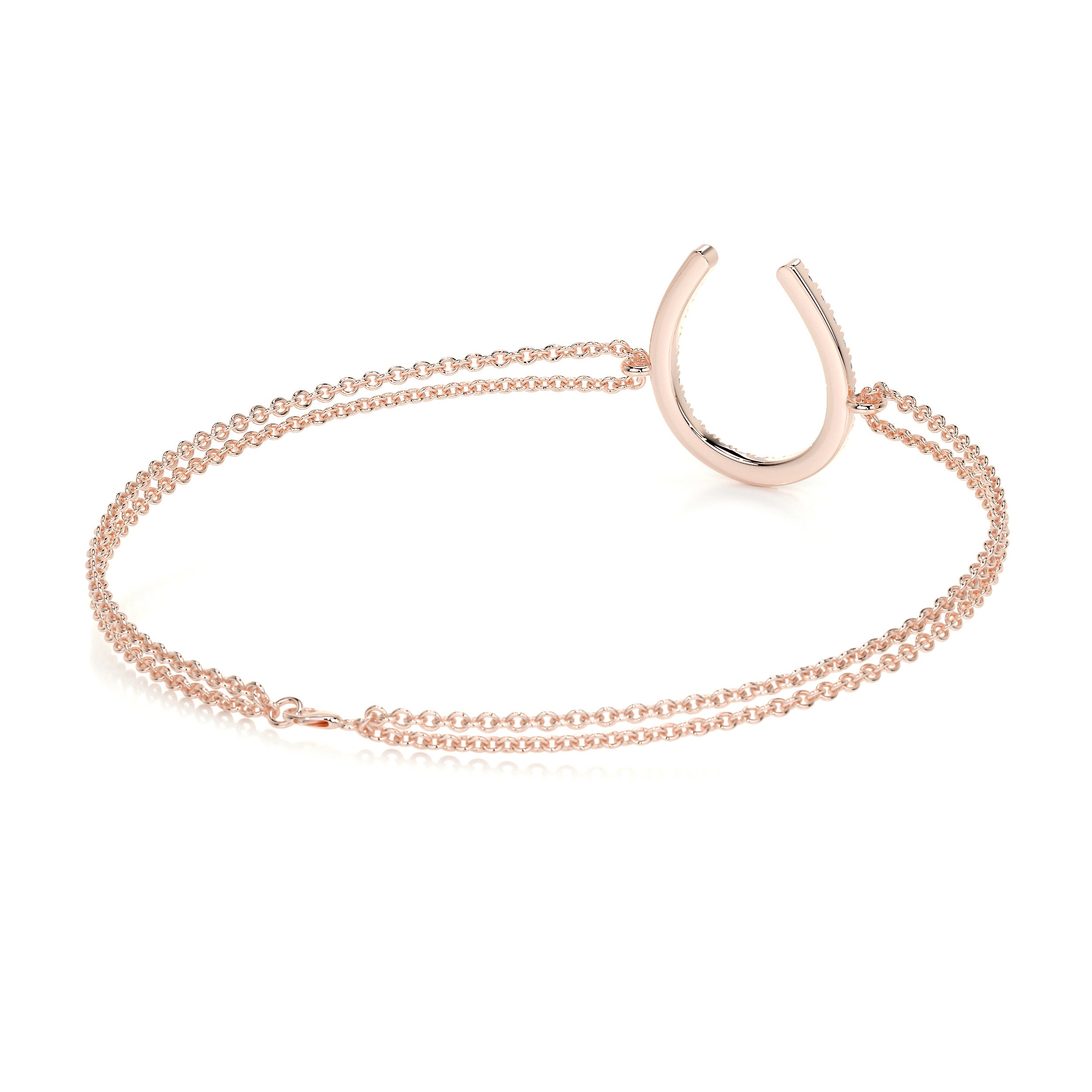 Horseshoe Lab Grown Diamonds Bracelet (0.20 Carat) -14K Rose Gold、mySite、hinf8tx79