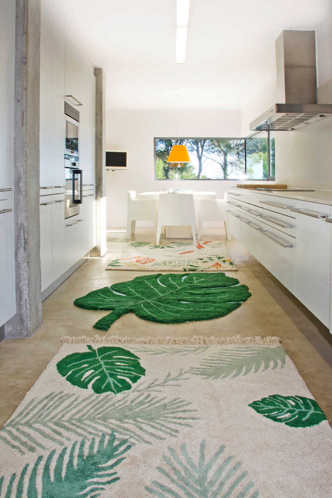 WASHABLE COTTON RUG MONSTERA LEAF、mySite、gigharbornorthrealestate