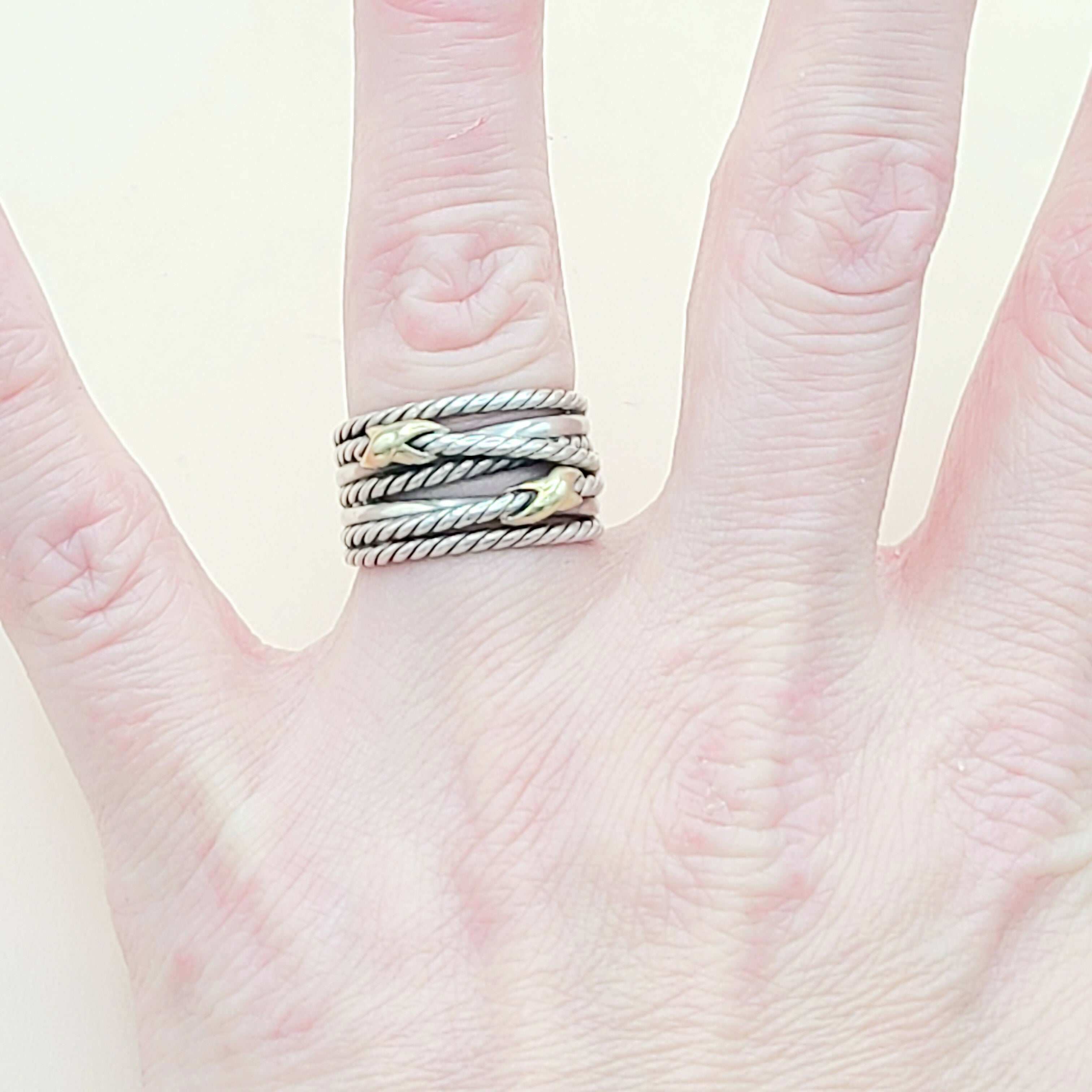 David Yurman Double X Crossover Ring 18K Gold、mySite、hinf8tx79