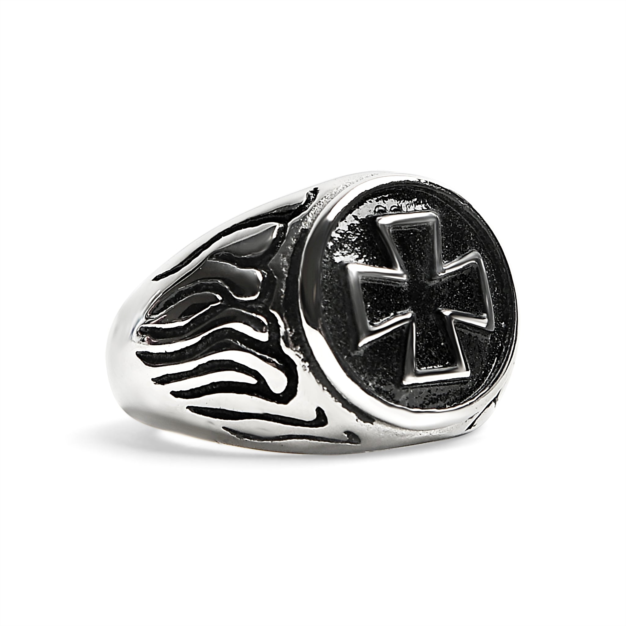 Stainless Steel Polished Maltese Cross Signet Ring / SCR0240、mySite、dreamappss