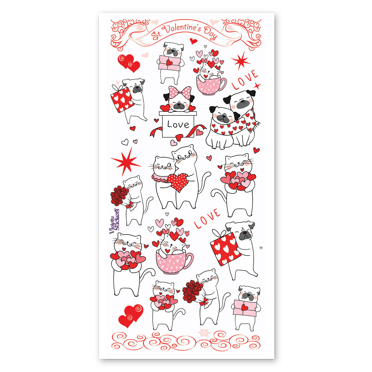  Red Foil Valentine Stickers、mySite、ghnorth