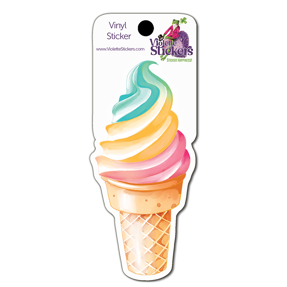  Rainbow Swirl Cone Vinyl Sticker Decal、mySite、ghnorth