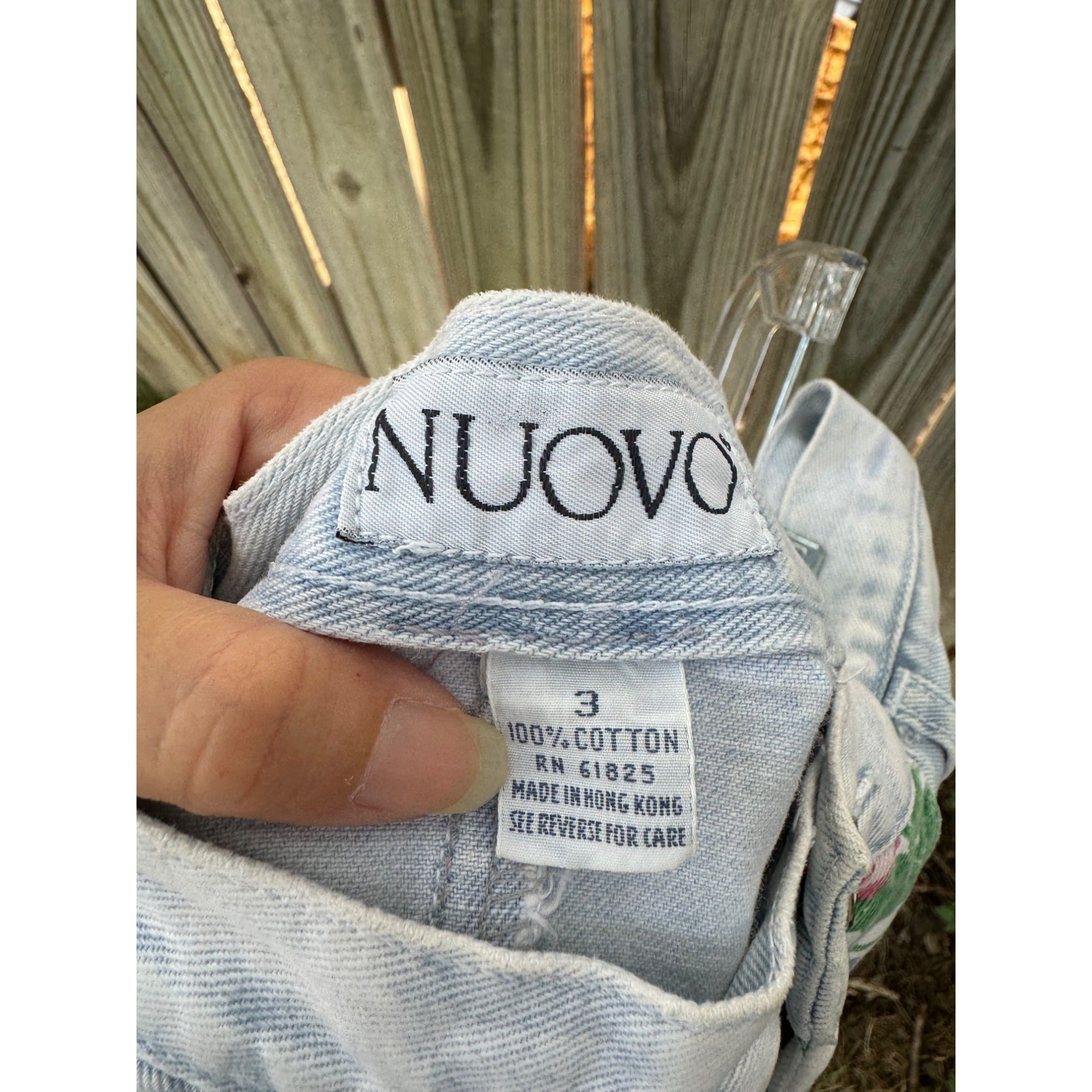 90's Nuovo Floral Striped High Rise Cut Off Raw Hem Denim Jean Shorts 3、mySite、garagedoors4me