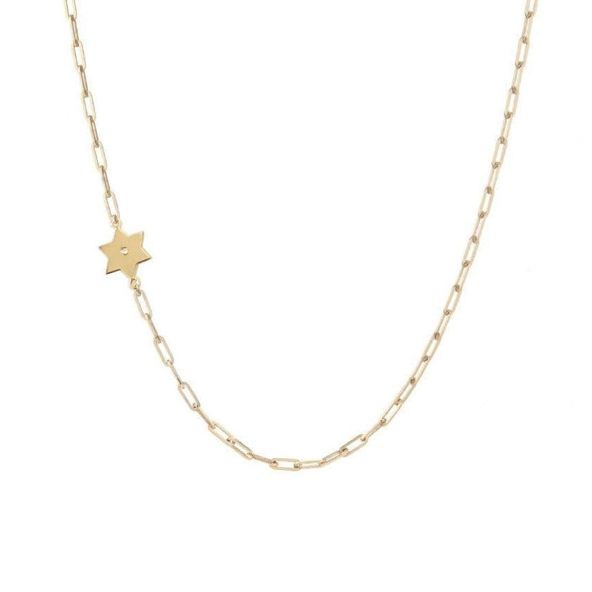 Paperclip Star of David Diamond Necklace - (Gold-Plated or Two-Tone)、mySite、topwebapps