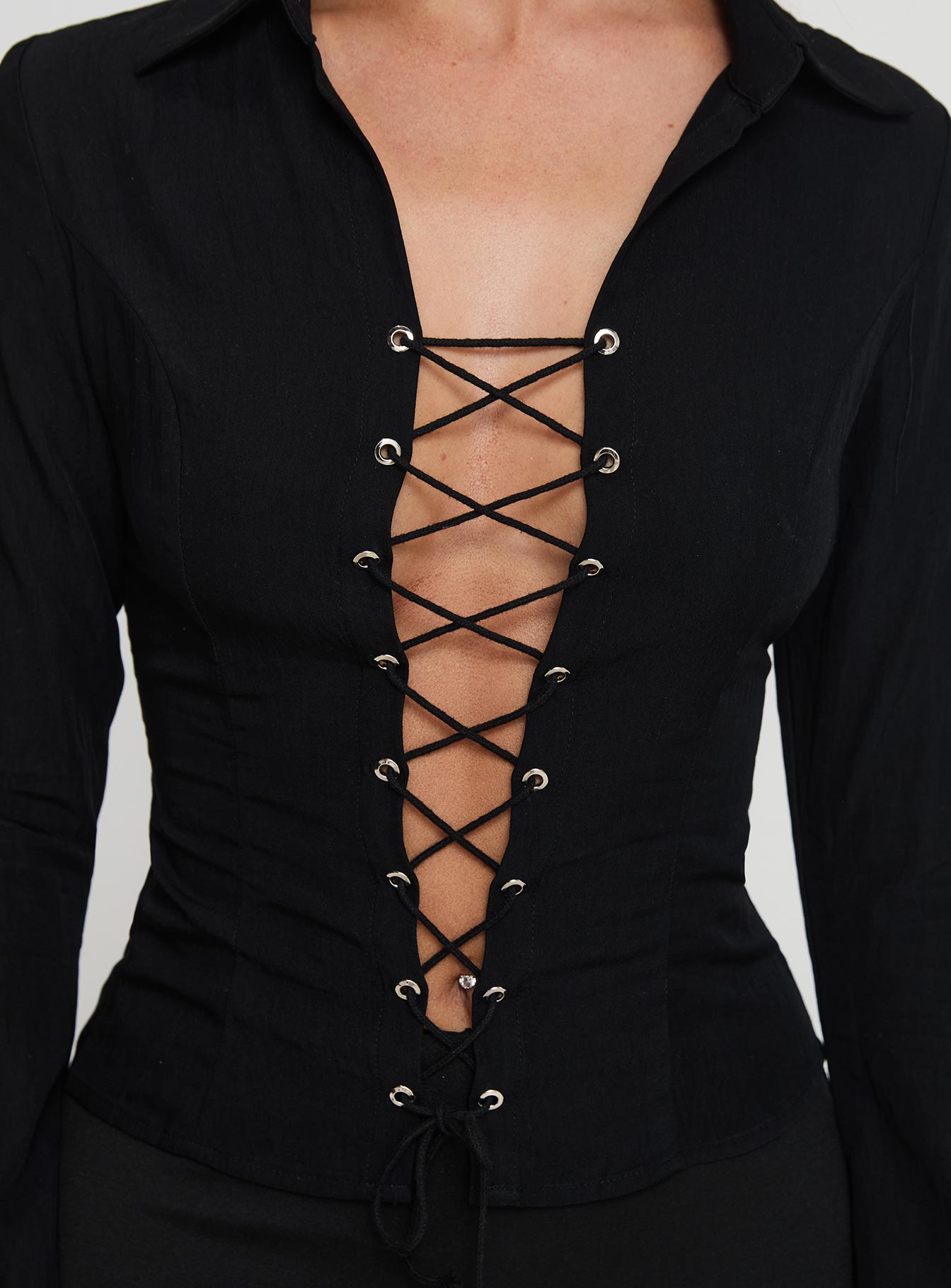 Alexandar Long Sleeve Top Black、mySite、solidvoid