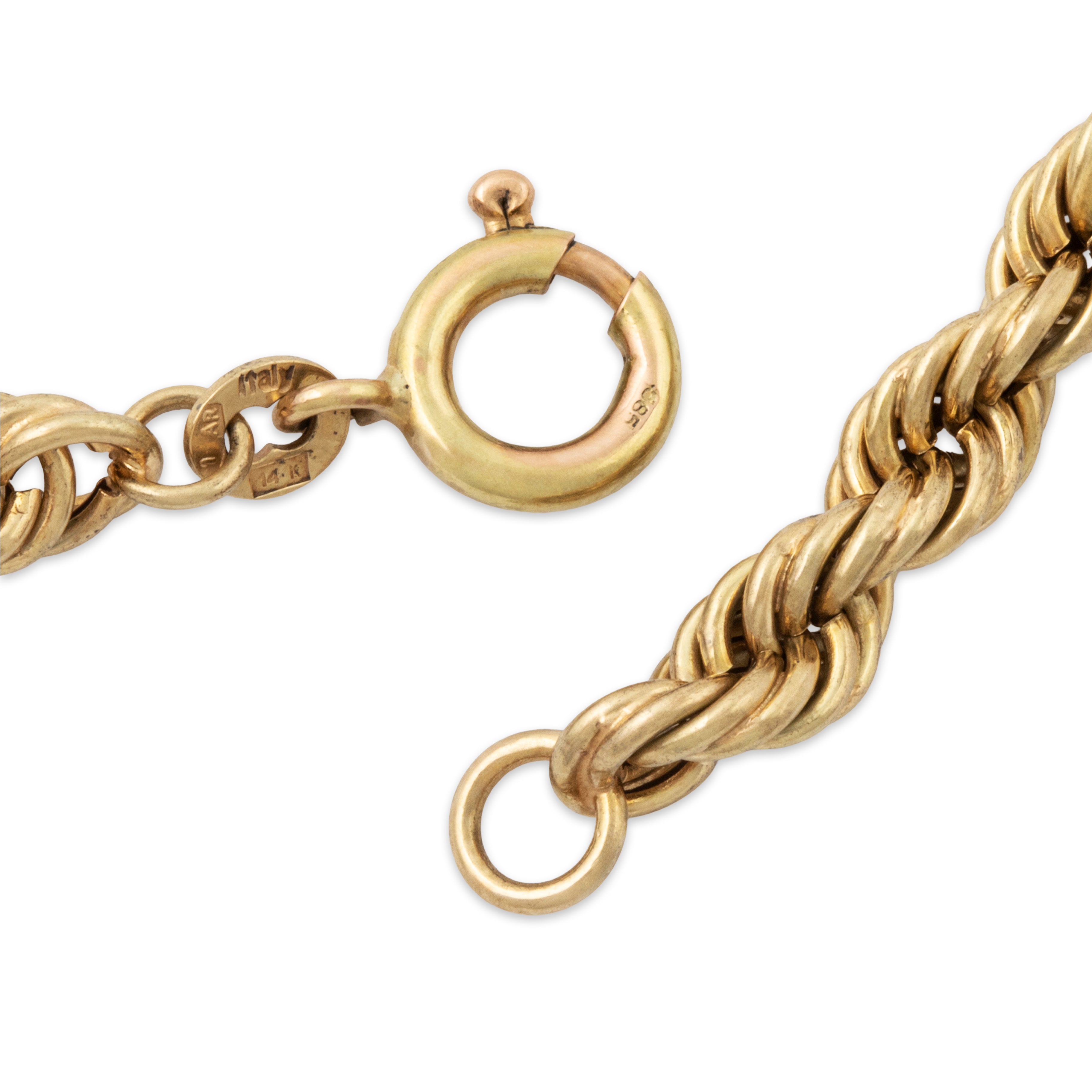 Vintage Italian 14k Yellow Gold Graduated Twisted Rope Statement Necklace 17、mySite、hinf8tx79