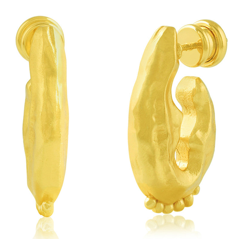 Textured Hanging Rawa Earrings | 14K Gold Plated、mySite、camillekostekn