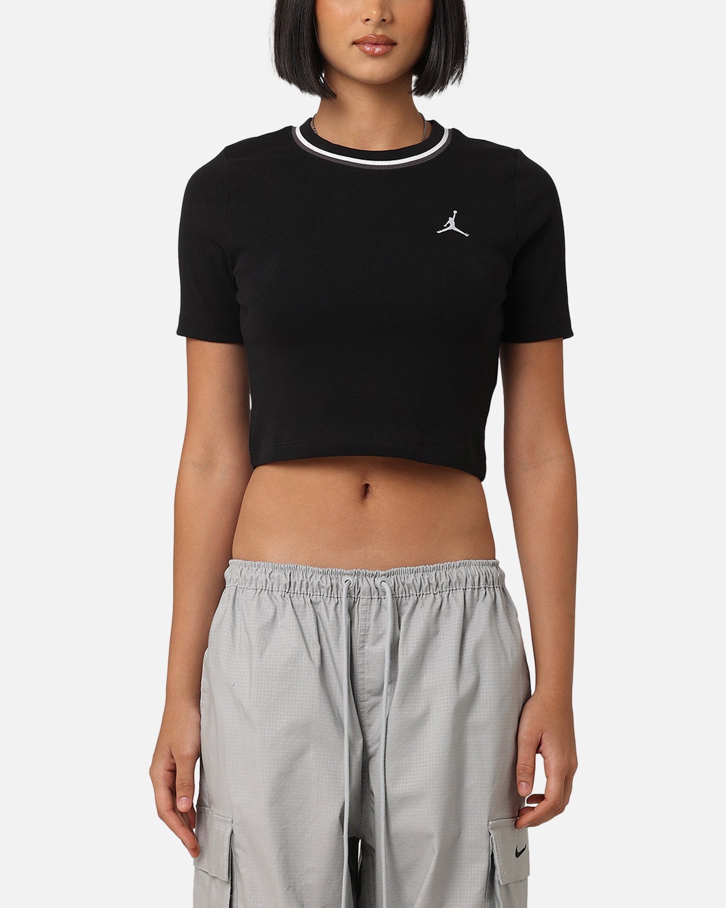 Jordan Women's Cropped Knit Top Black/White、mySite、zt4zffjzw
