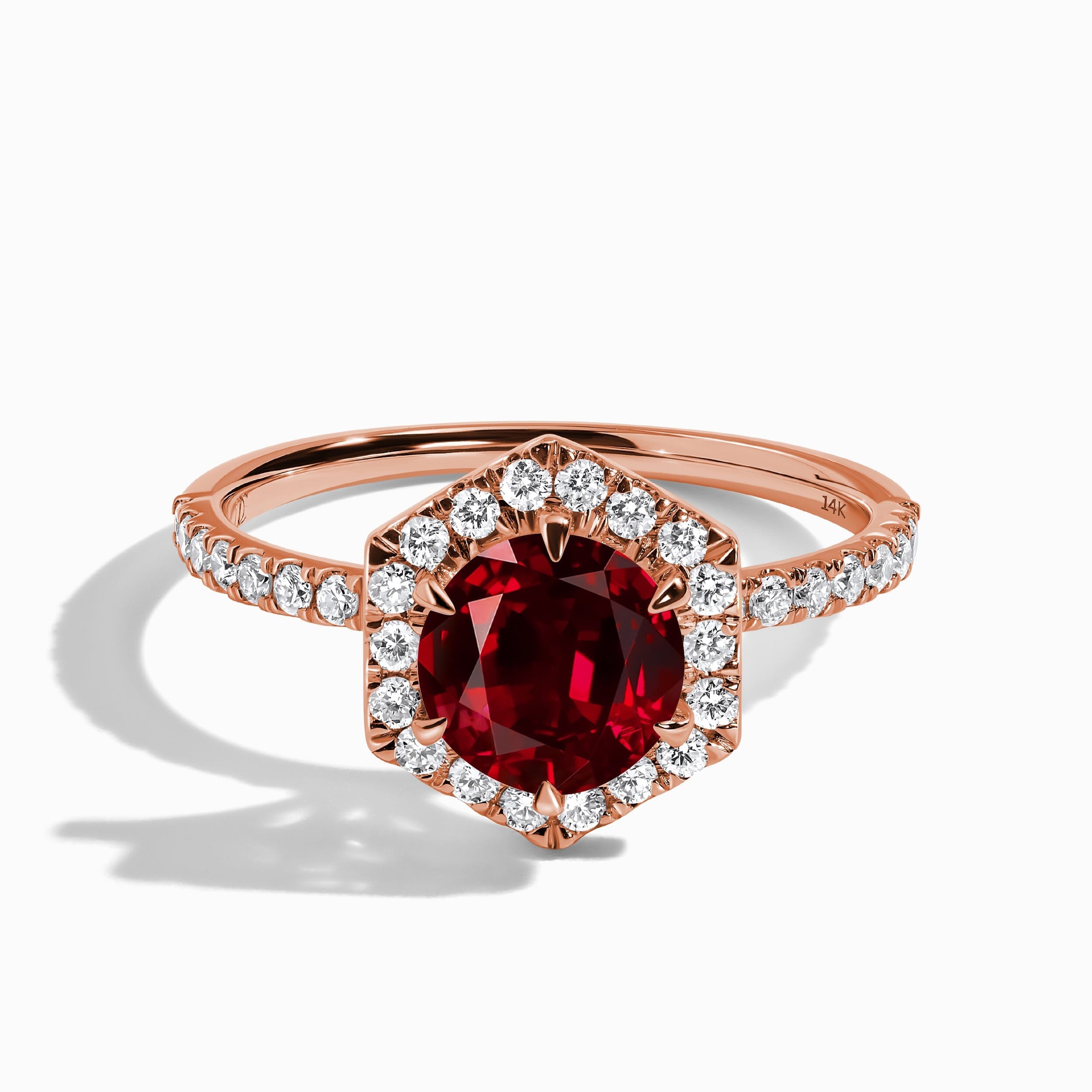 Garnet Lab Diamond Ring - My Eternal Round Halo Pavé、mySite、hinf8tx79