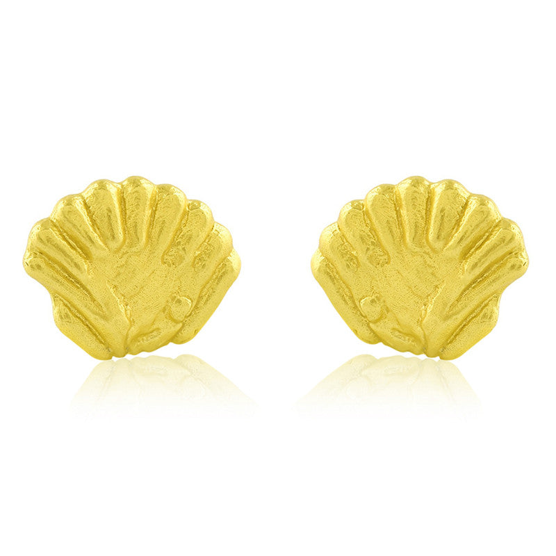 Sea Shell Stud Earrings | 14K Gold Plated、mySite、camillekostekn