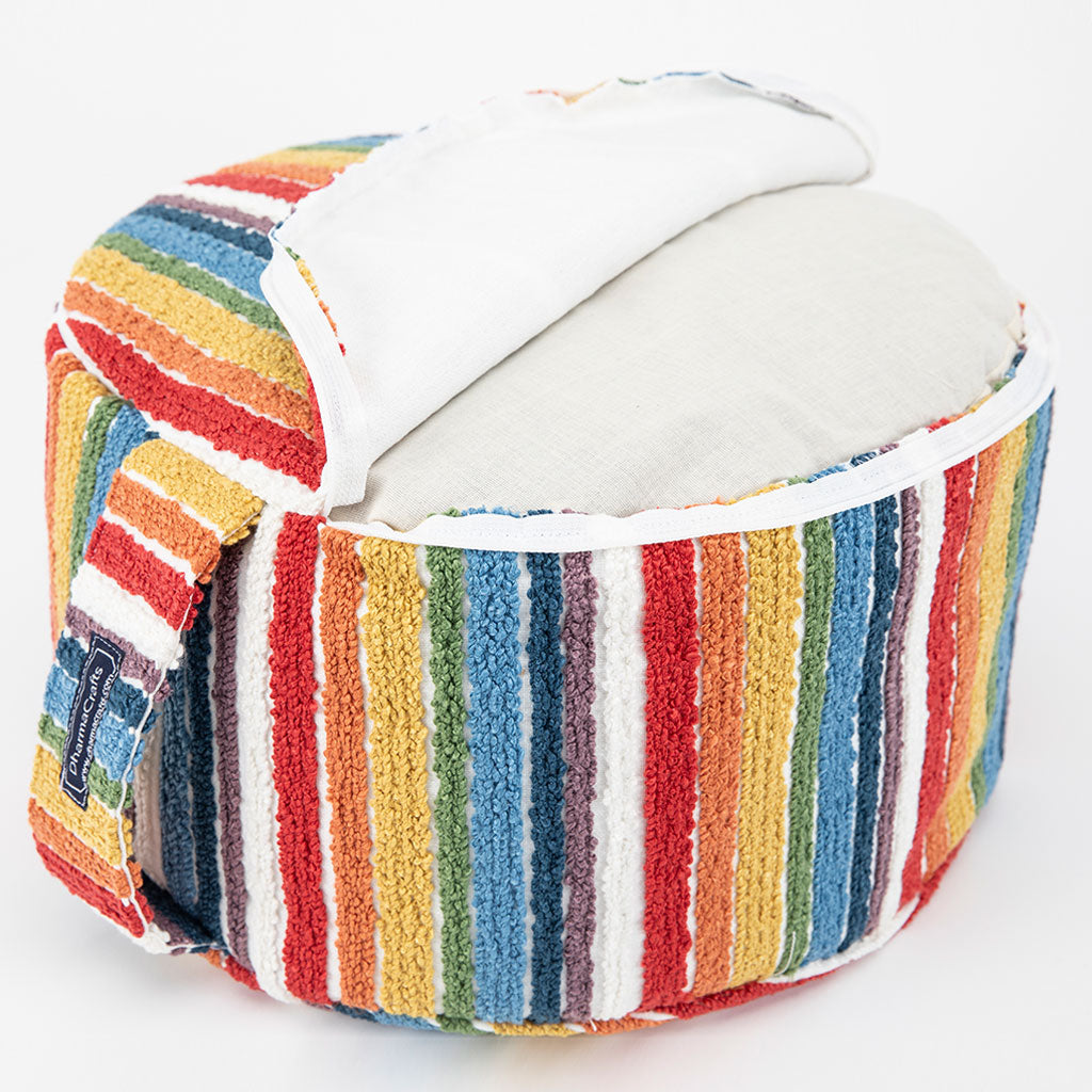 Textured Stripe Buckwheat Hull Zafu - COVER ONLY、mySite、topwebapps